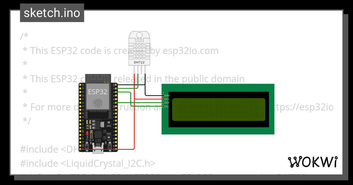 Monitoring Suhu Dan Kelembaban Ruangan Menggunakan Sensor Dht22 Dan Lcd I2c Wokwi Esp32 Stm32 7636