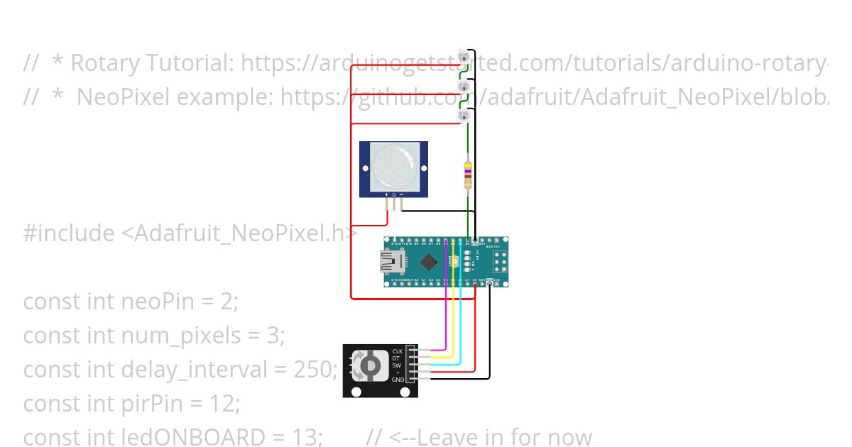 PIR Latch - Adafruit - no rotary or button simulation