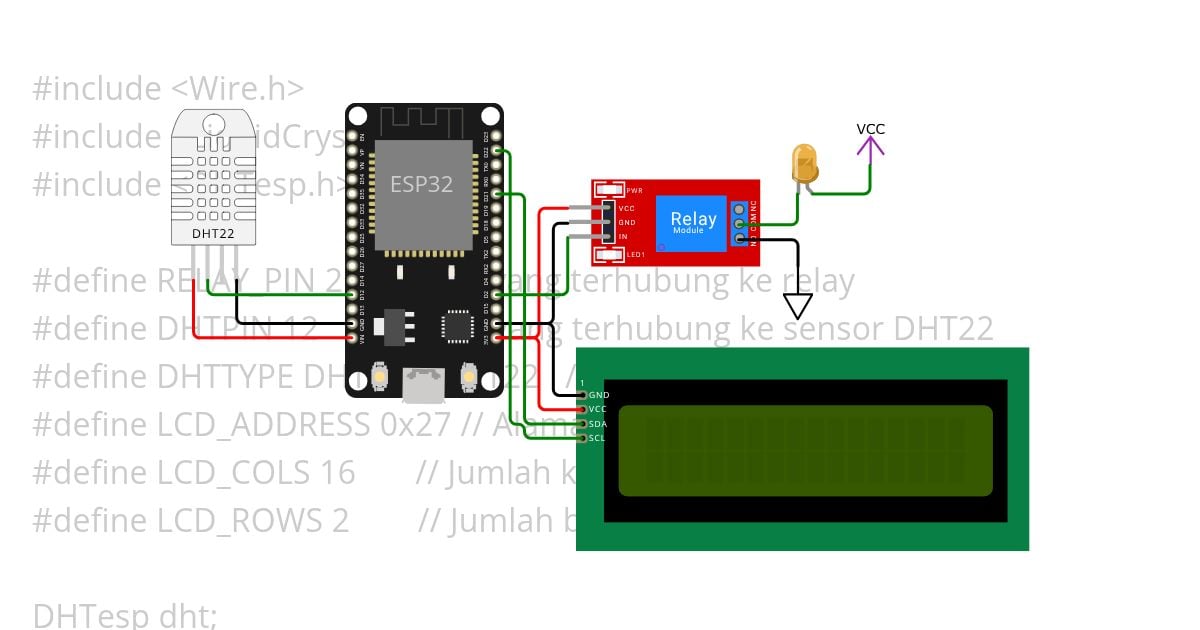 Kontrol Relay Lamp with LCD I2C simulation