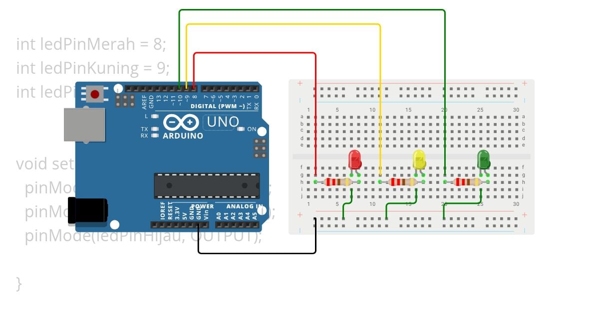 LED Berkedip Bergantian simulation