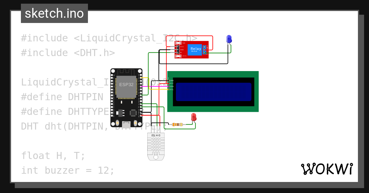 Fan control DHT Sensor wih ESP32 Copy - Wokwi ESP32, STM32, Arduino ...