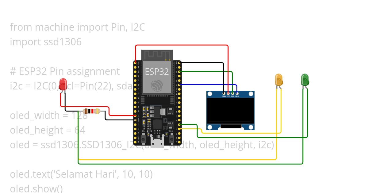 esp32-micropython-ssd1306 RAYA simulation