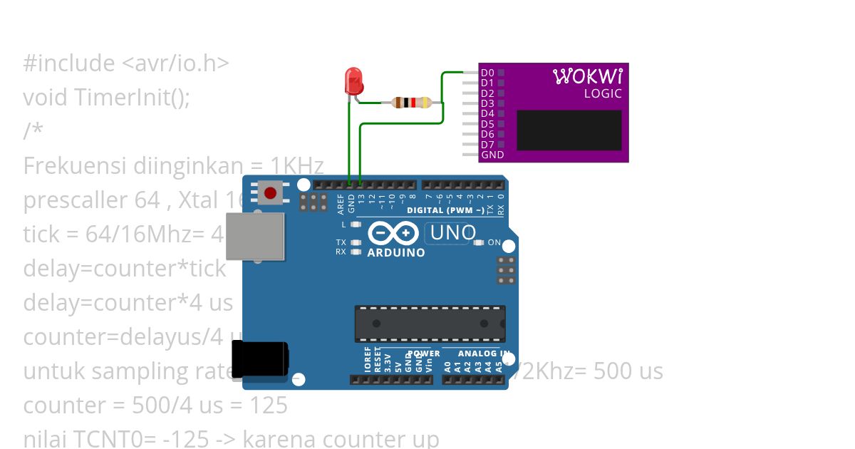 T3.1 Timer 0 Mode Normal (1KHz) simulation