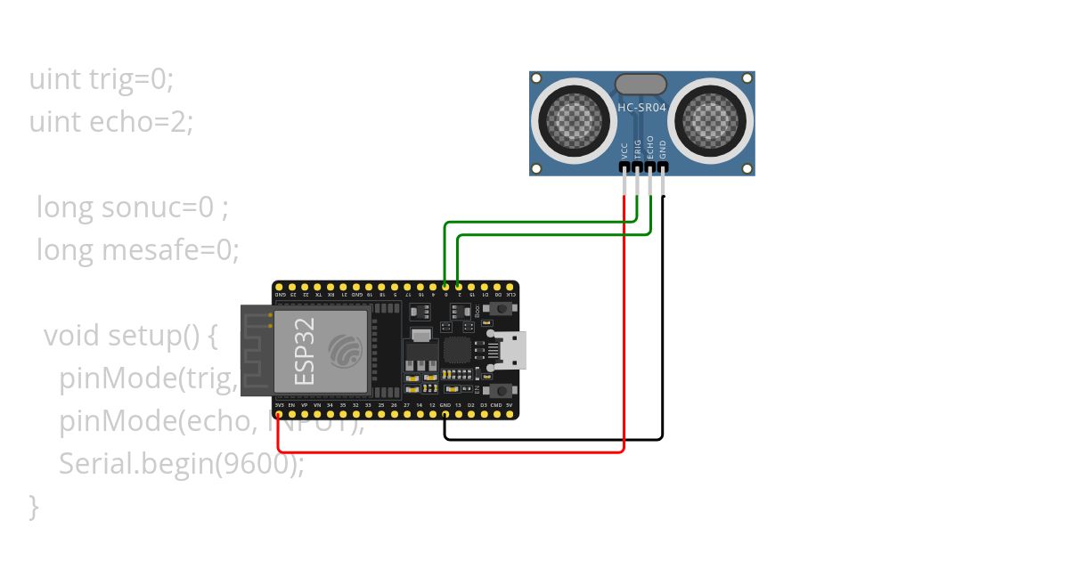 ESP li mesafe sensörü simulation