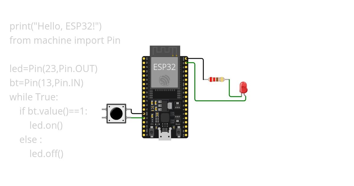led bouton simulation