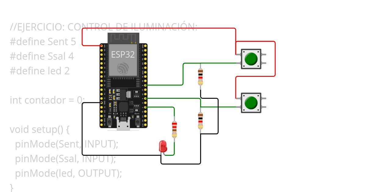 control de iluminación simulation