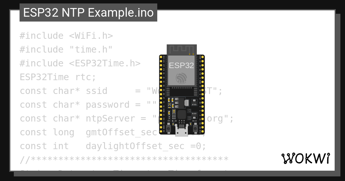 Esp32 ntp rtc ornek ino copy wokwi esp32 stm32 arduino simulator