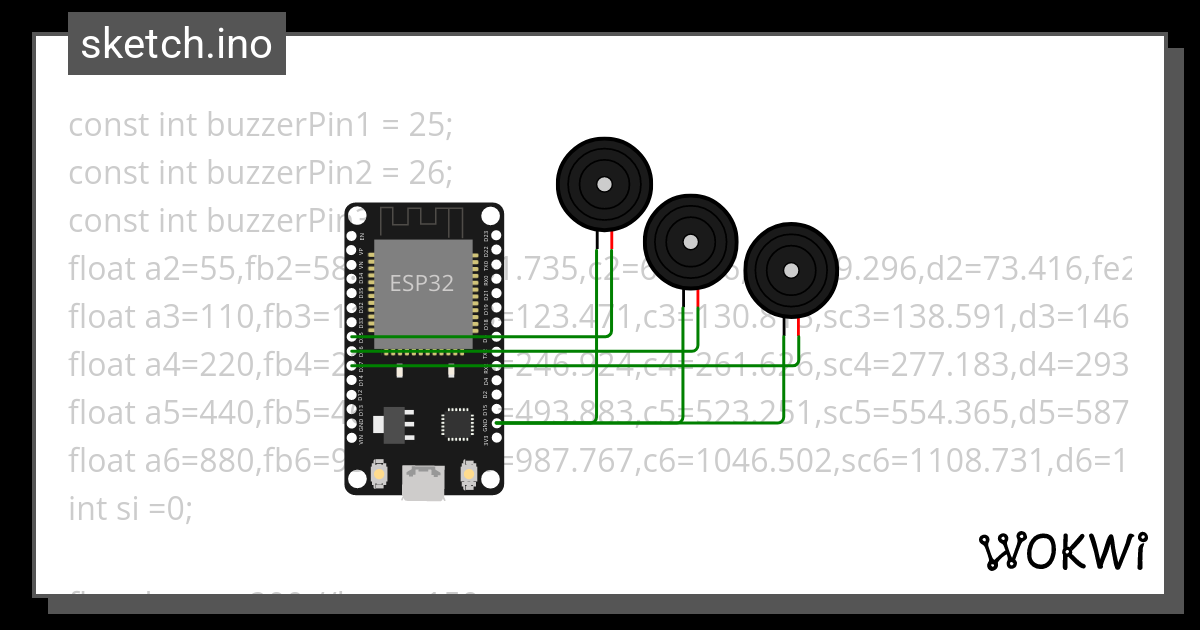 主一 和弦一 - Wokwi ESP32, STM32, Arduino Simulator