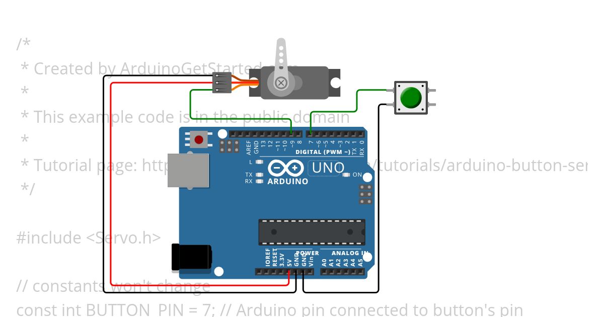 Servo+button simulation