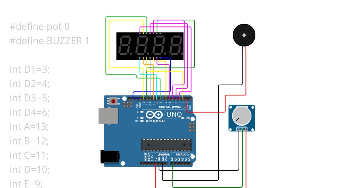 4-digits 7-segment display Copy simulation
