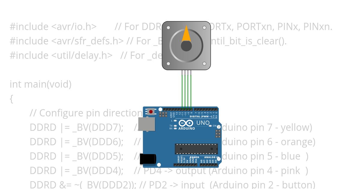 28BYJ-48 stepper motor simulation