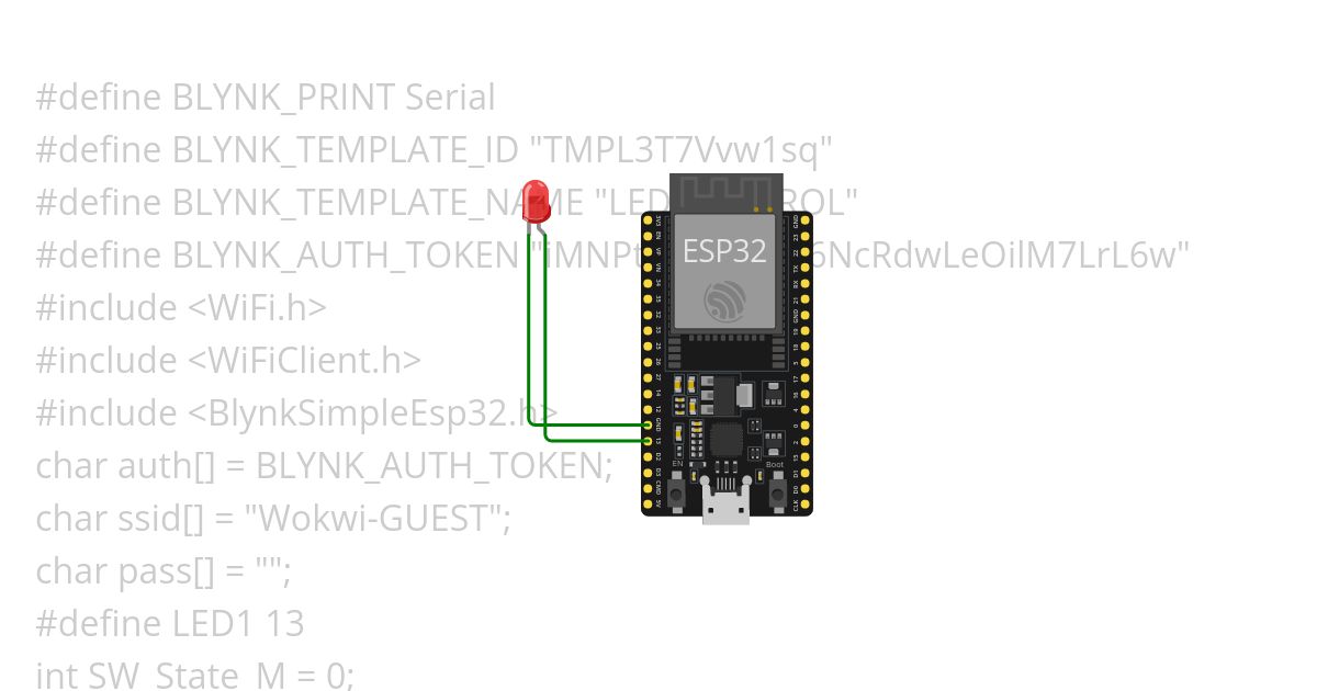 Blynk control LED simulation