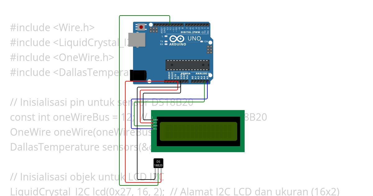 Sensor suhu dan lcd simulation