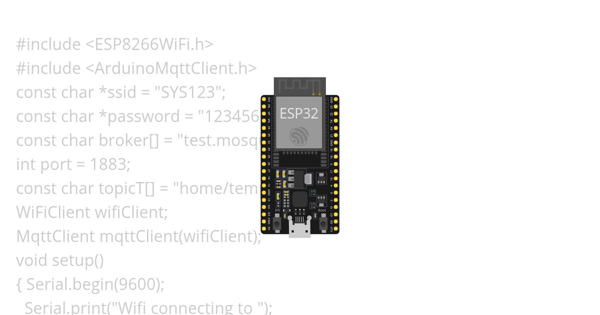 Question 12: Write a program on NodeMCU to subscribe to the MQTT broker for temperature data and print it. simulation