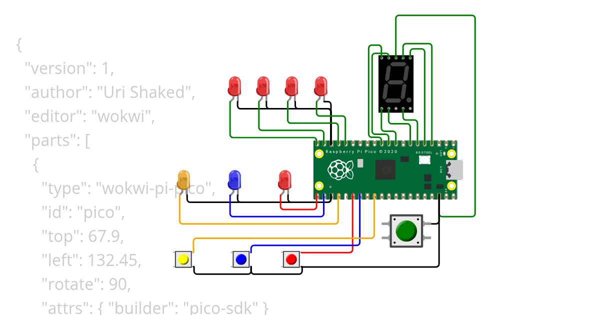 7 Segment Pi Pico SDK  simulation