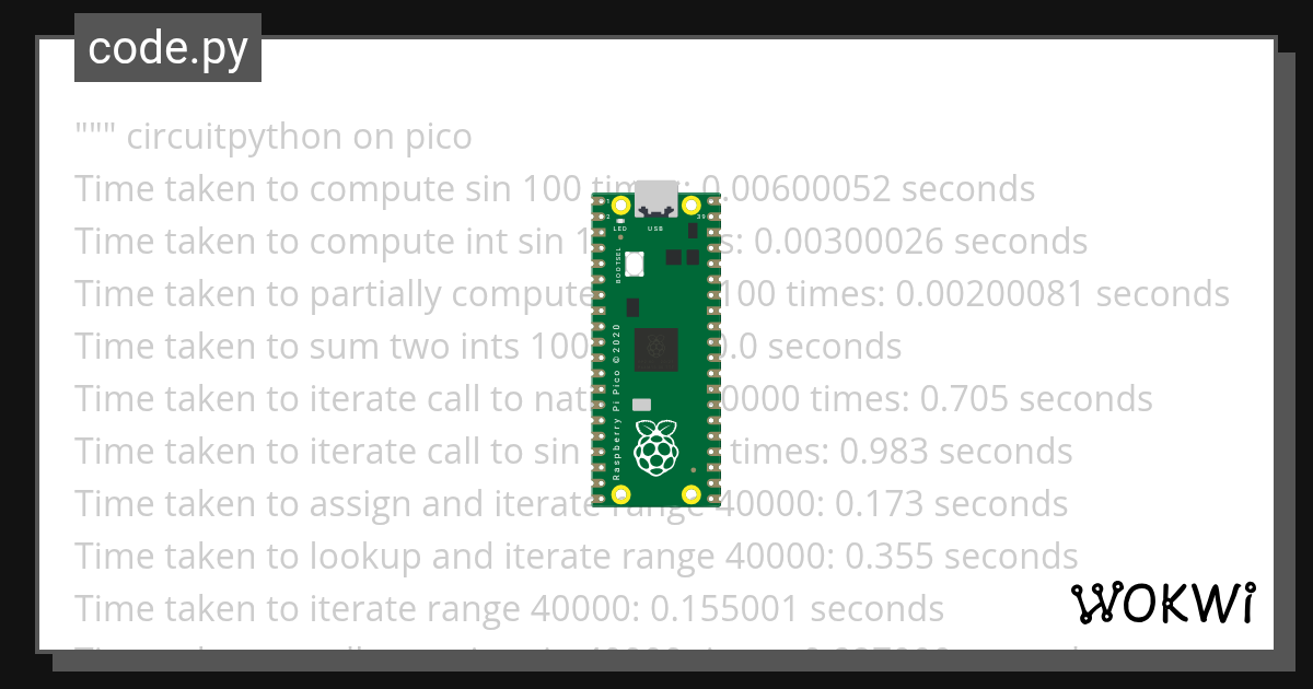 Circuit python multiple timings - Wokwi ESP32, STM32, Arduino Simulator