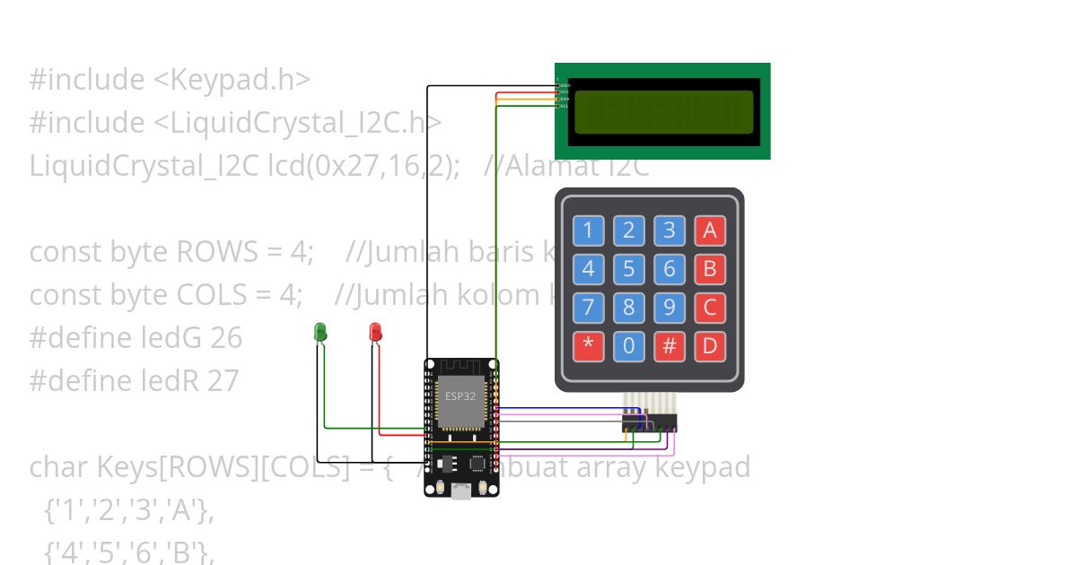 copy TOPIK 4 AGUNG FATONI smart pasword keypad dengan output teks lcd dan led Copy simulation