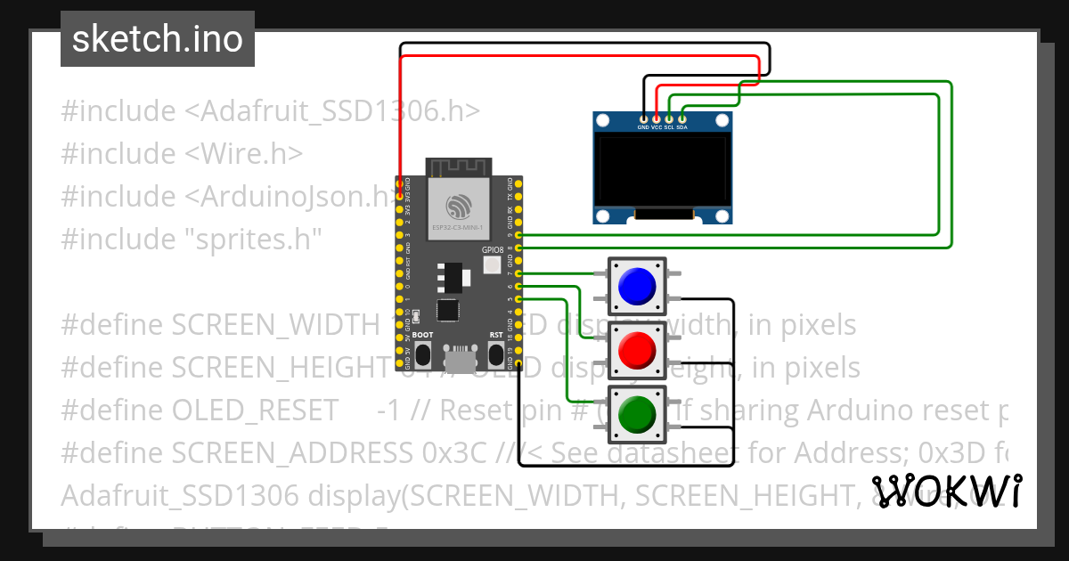 ESP32 Simple Tamagotchi Copy - Wokwi ESP32, STM32, Arduino Simulator