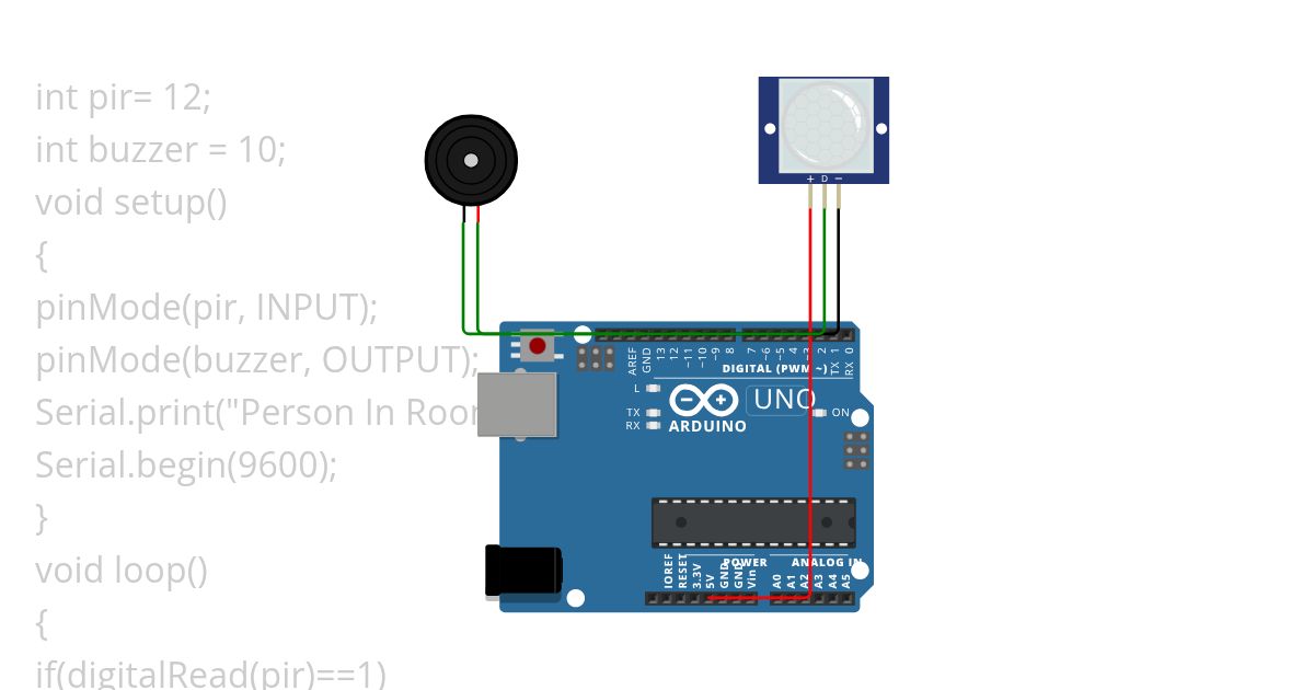 pir buzzer simulation