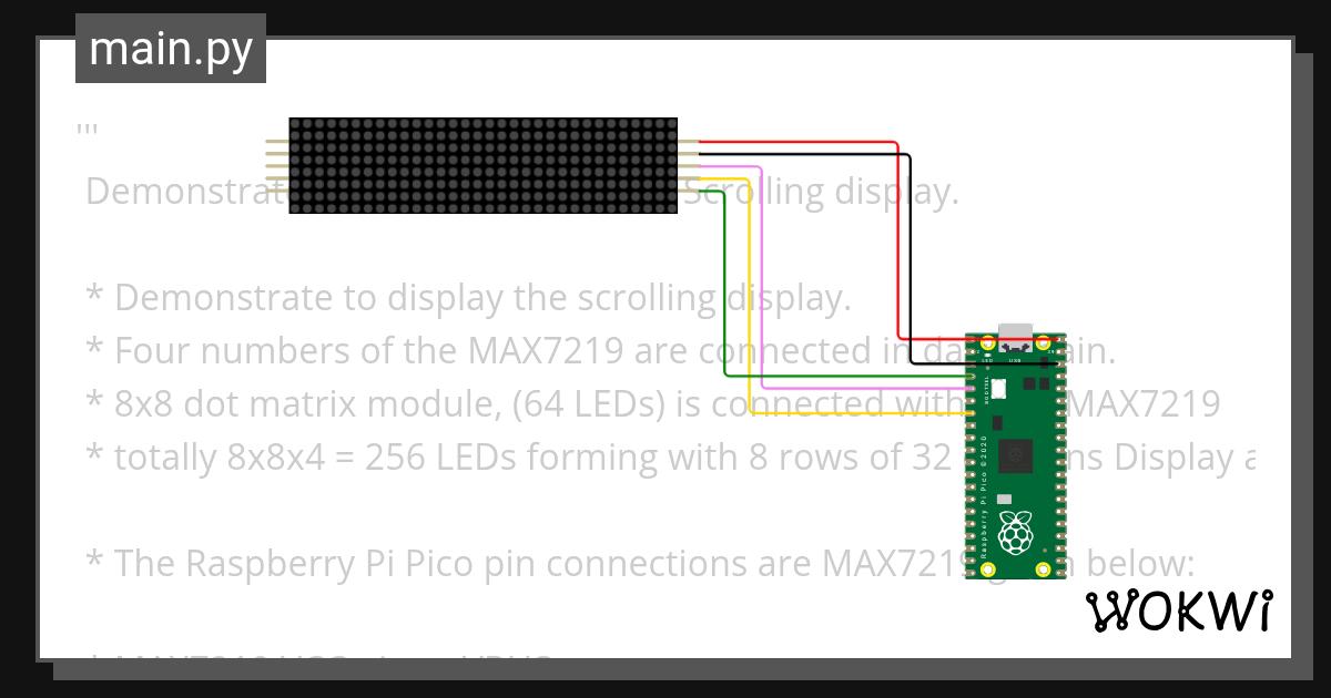 RASPBERRY PI PICO AND MAX7219 8x8 DOT MATRIX SCROLLING DISPLAY Copy