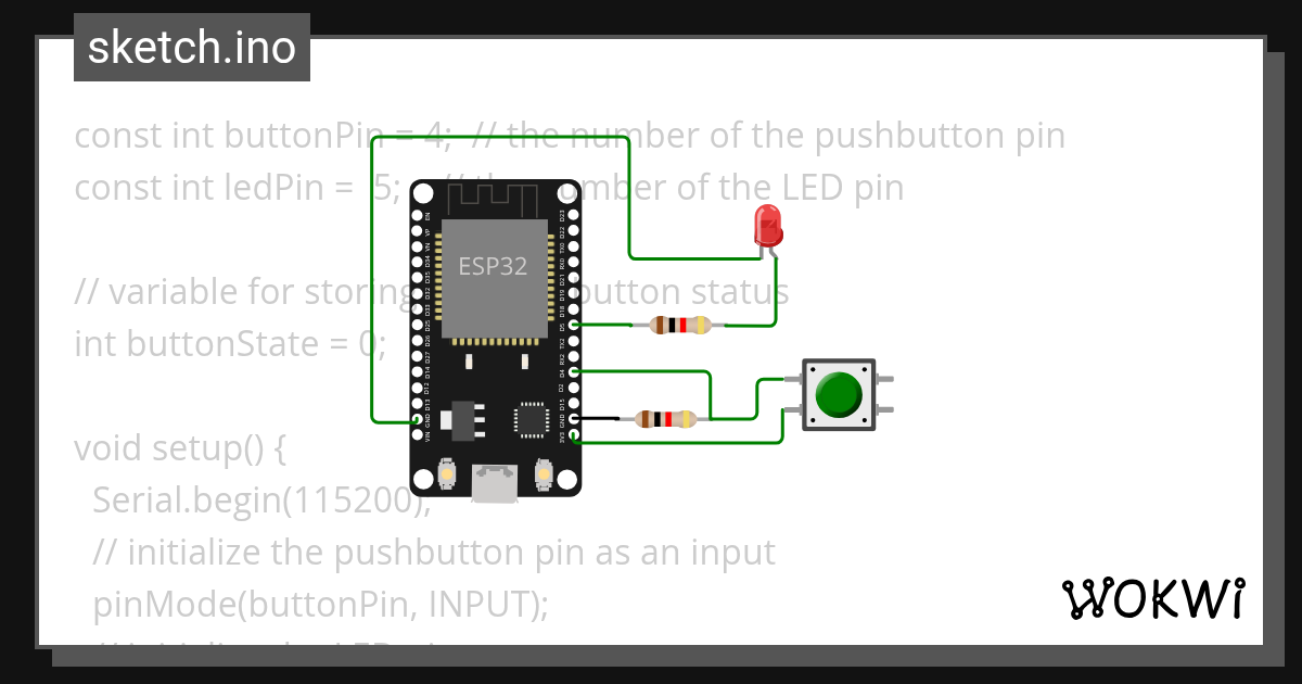 push_button_esp32_dev_kit_v1 - Wokwi ESP32, STM32, Arduino Simulator