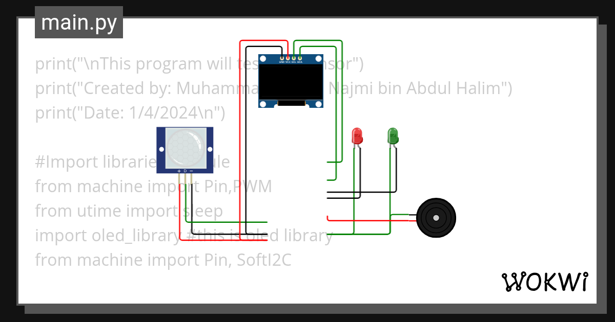 PIR sensor - Wokwi ESP32, STM32, Arduino Simulator