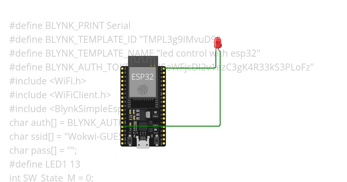 led on off using blynk simulation