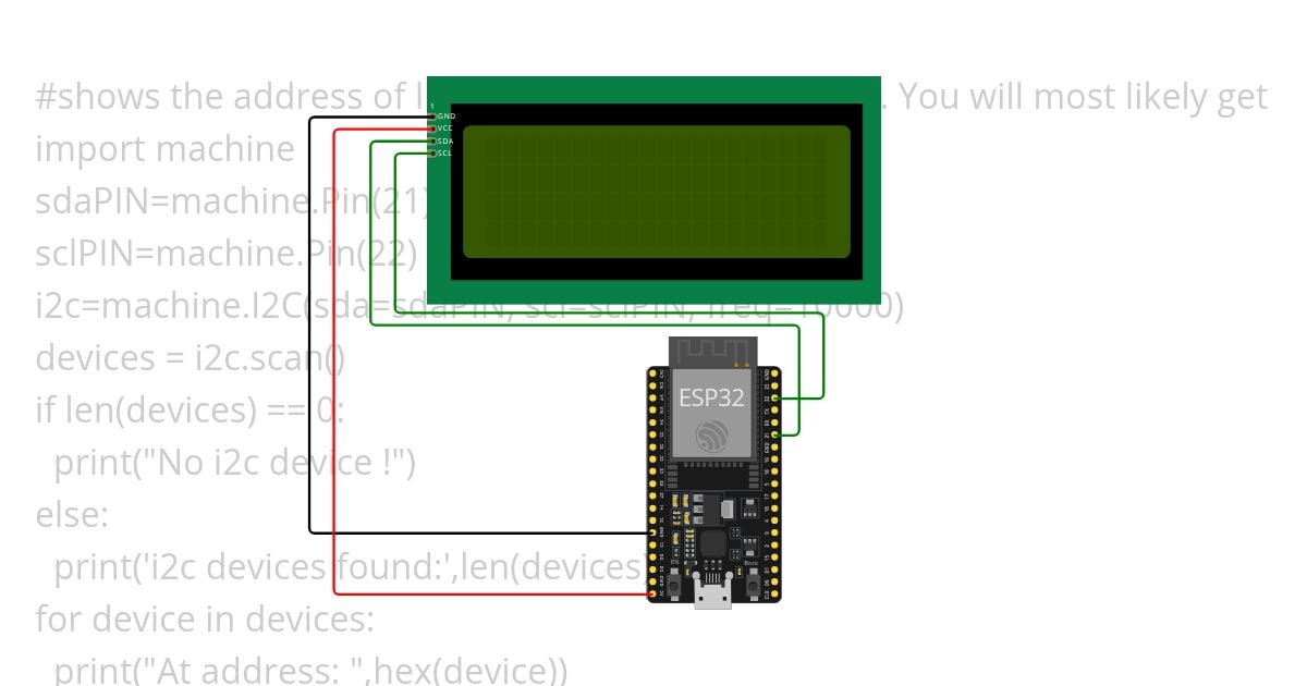 I2C LCD 16x2 simulation
