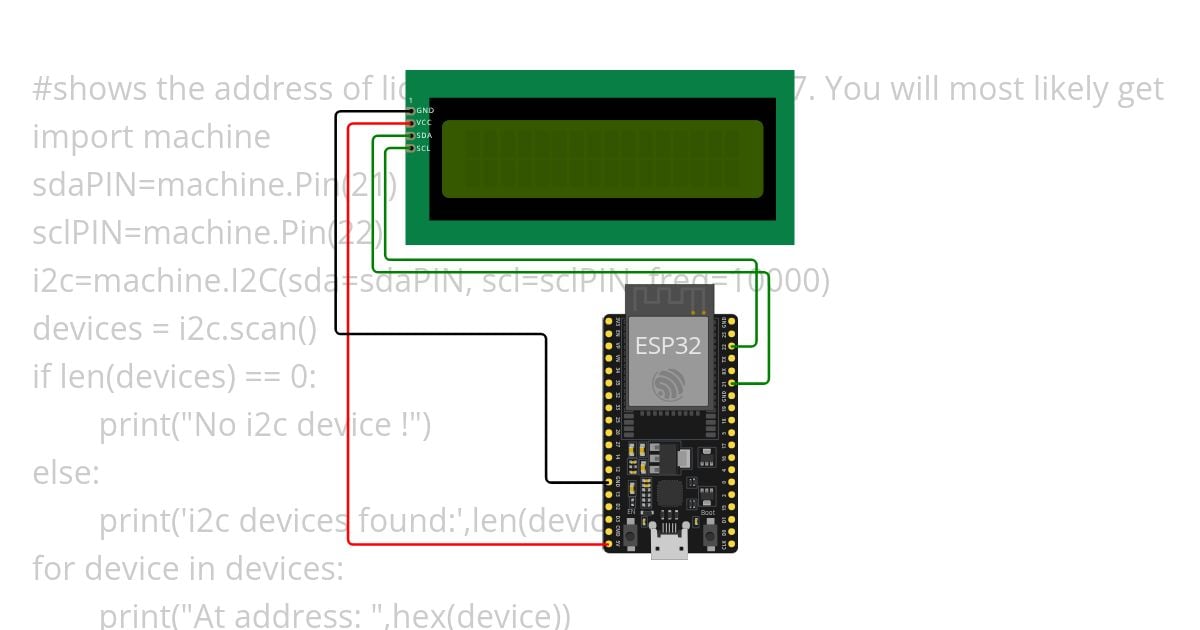  finding address of I2C  simulation