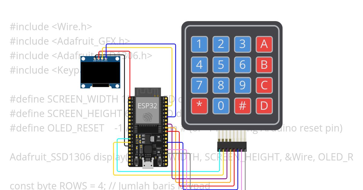 TOPIK 4 baru AGUNG FATONI Smart Password dengan Keypad dan OLED SSD 1306 Copy simulation
