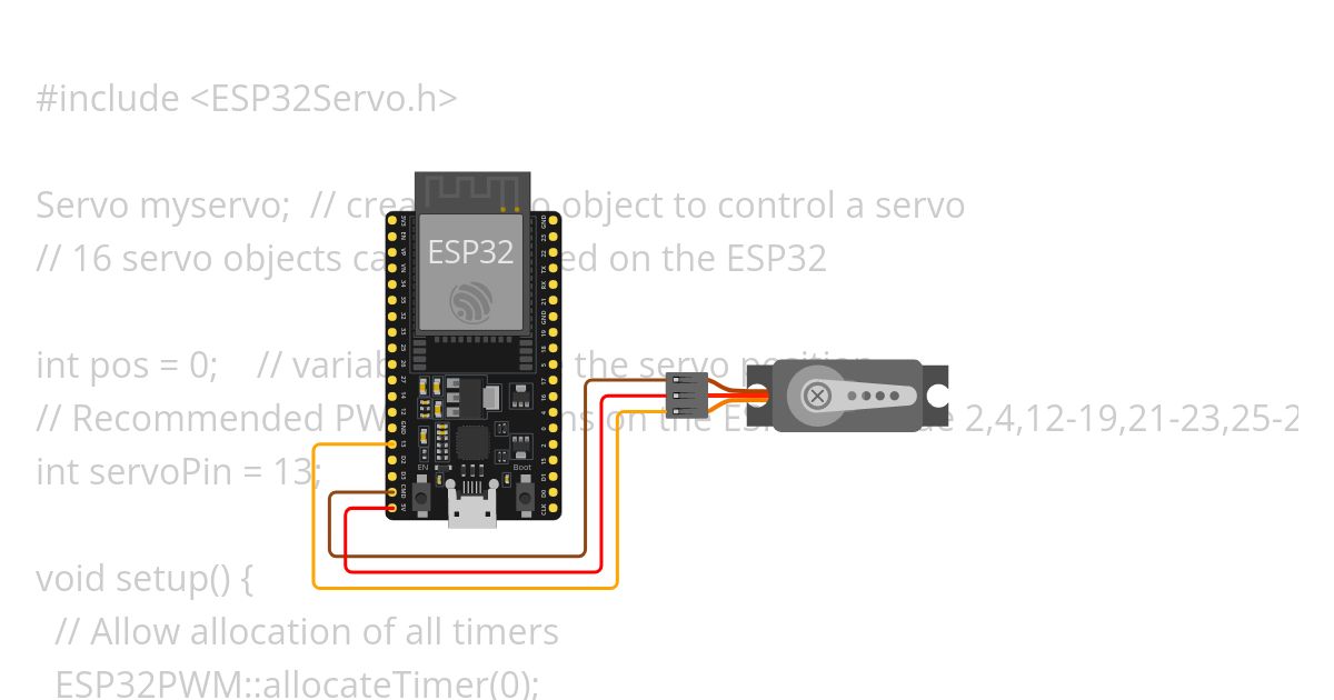 ESP32 Servo 180 simulation