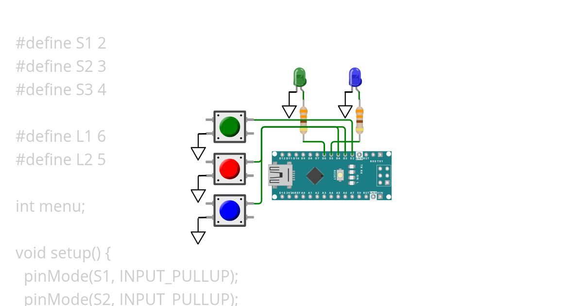3 PB, 2 LED (FORWARD & REVERSE) PAK FARID simulation