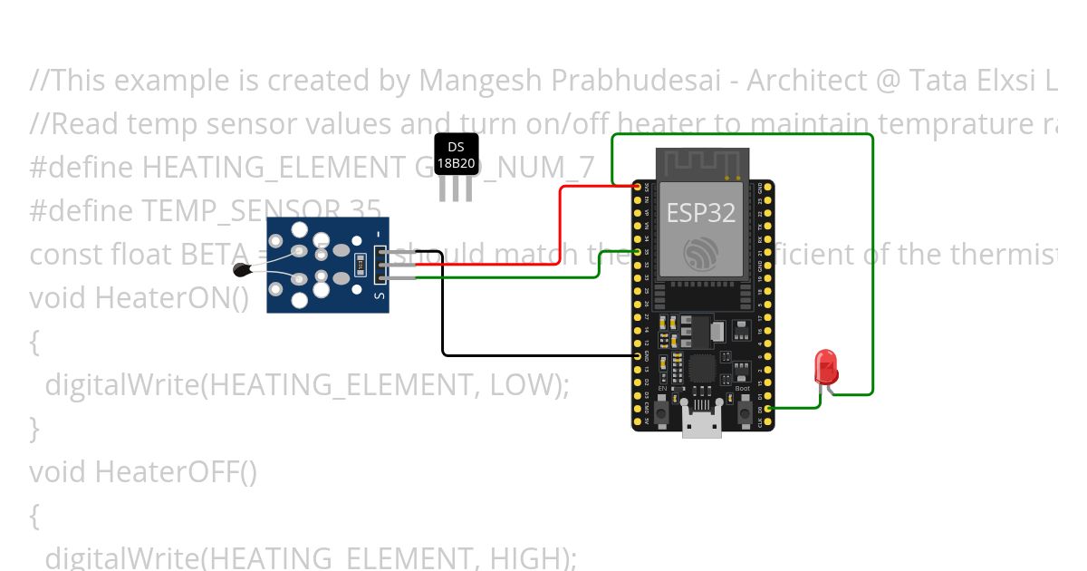 Super Loop Temperature sensor Heater controller simulation