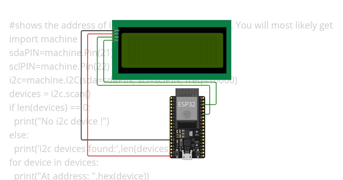 I2C LCD 16x2  simulation