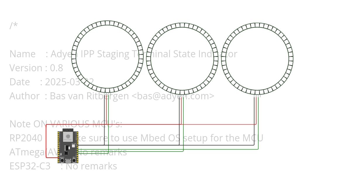 LED-V8-ESP32C3 simulation