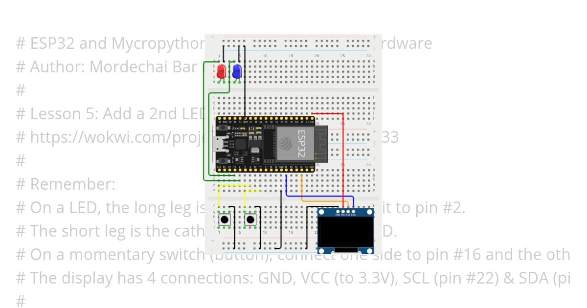 05 - Add a 2nd LED and button simulation