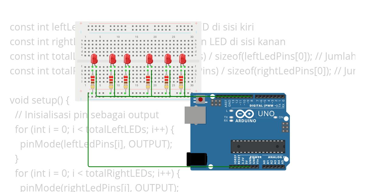 4 LED GANDAR simulation