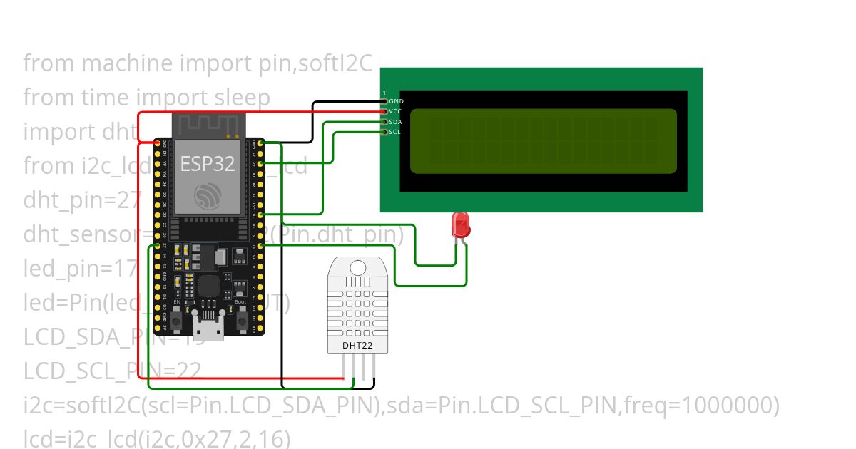 DHT with lcd simulation