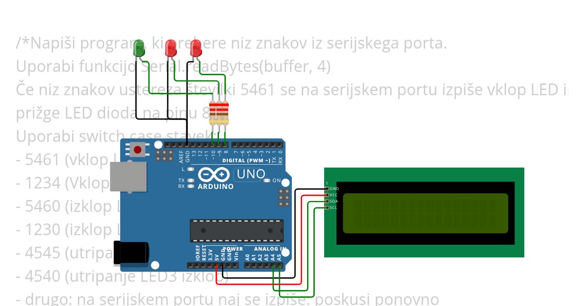 Prejšnja naloga + LCD display simulation