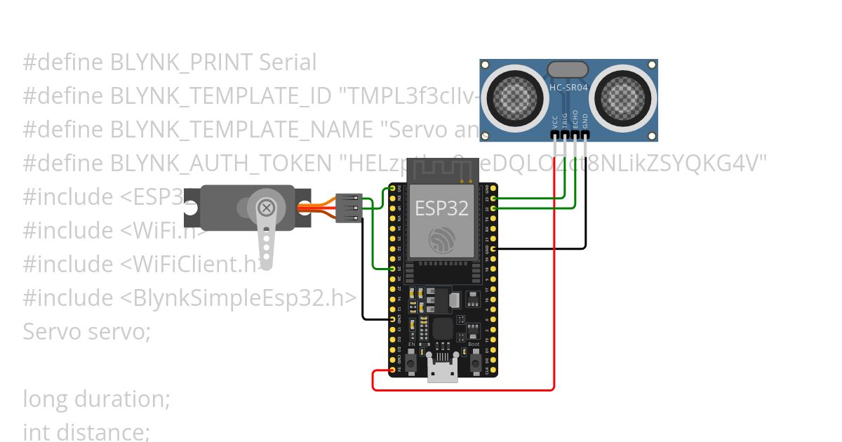 Servo and uss blynk simulation