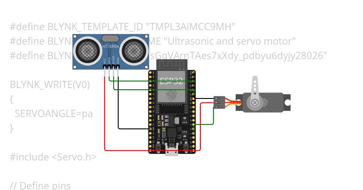 Ultrasonic and servo simulation