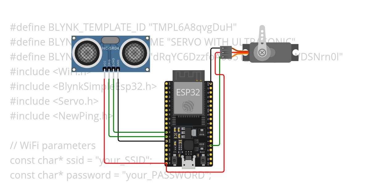 Servo+Ultrasonic with blynk console Copy simulation