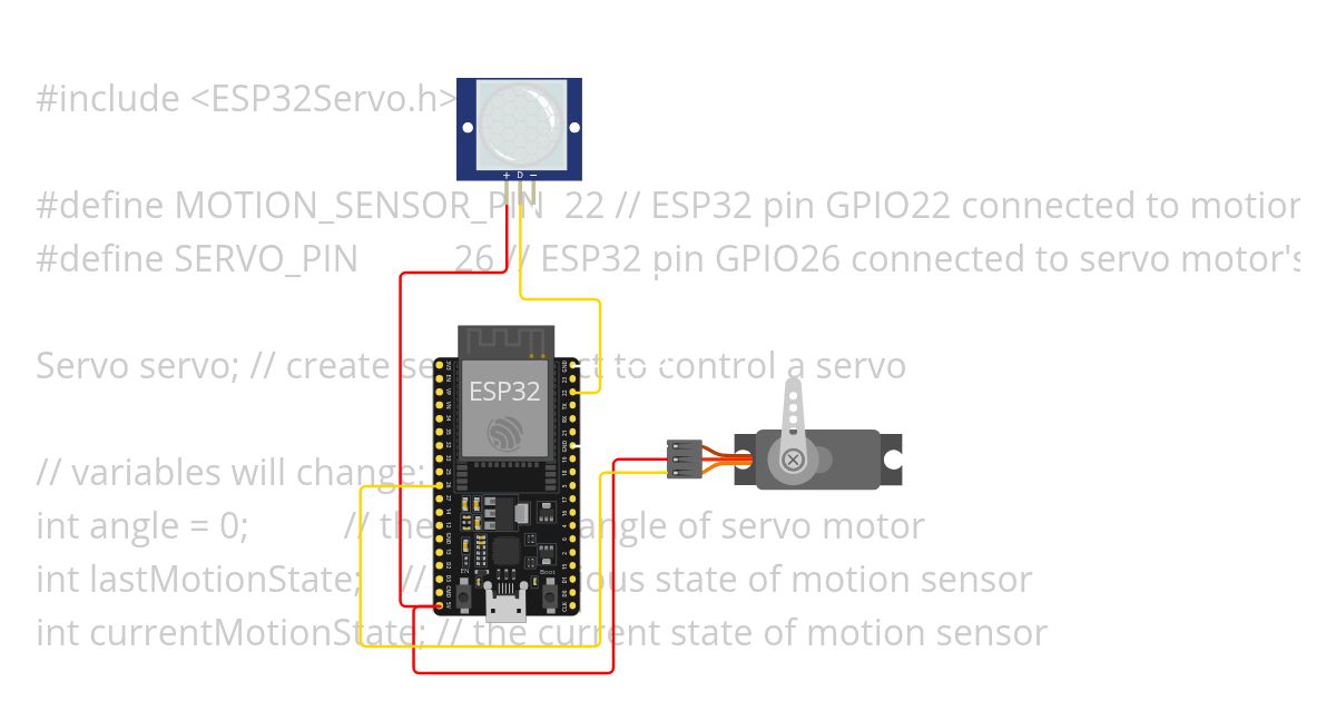  MOTION SENSOR – SERVO MOTOR simulation