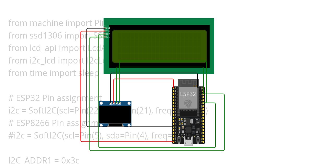 upython oled with lcd simulation