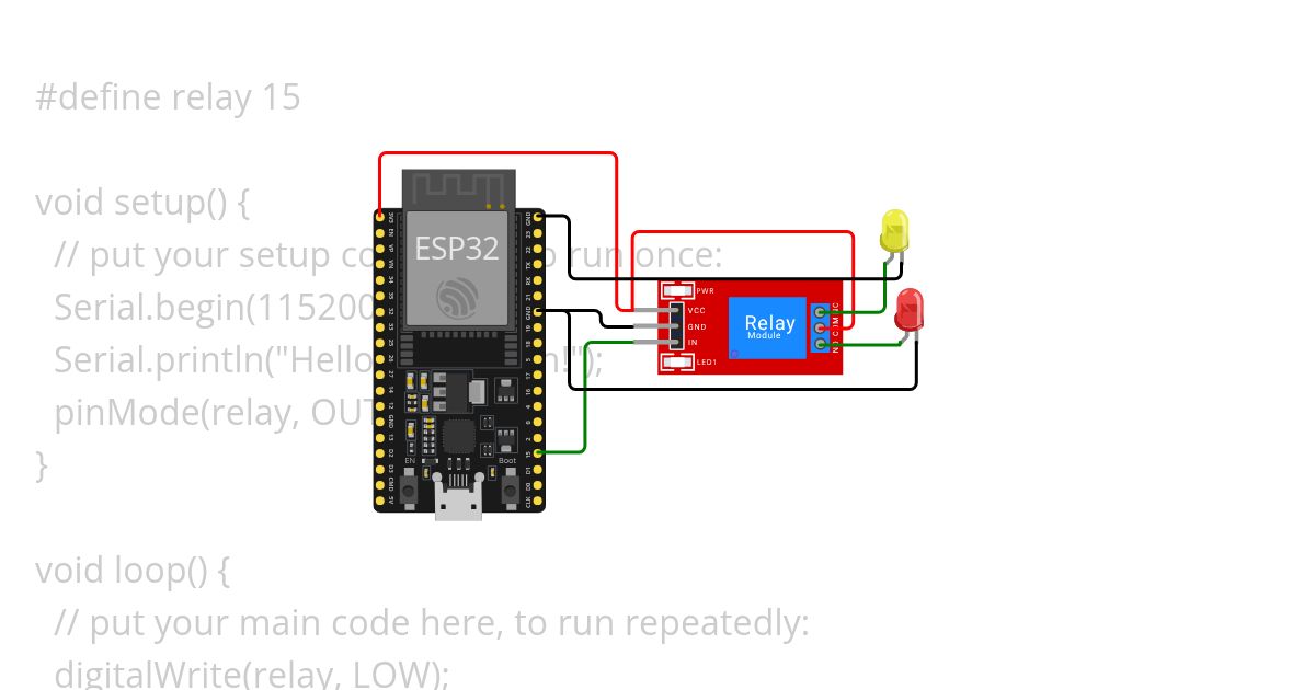 LED with Relay - MySkill simulation