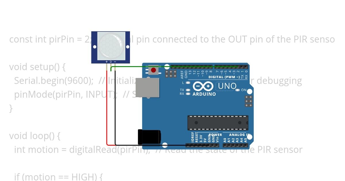 PIR motion sensor detector by Sundram simulation