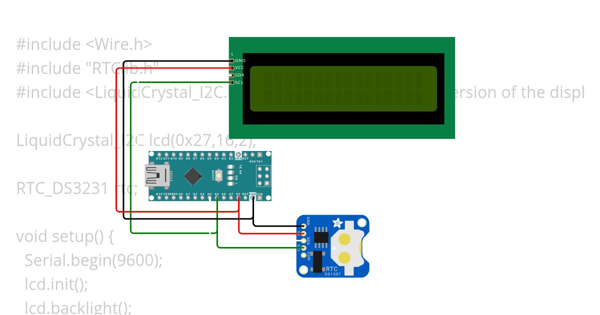 RTC to LCD simulation