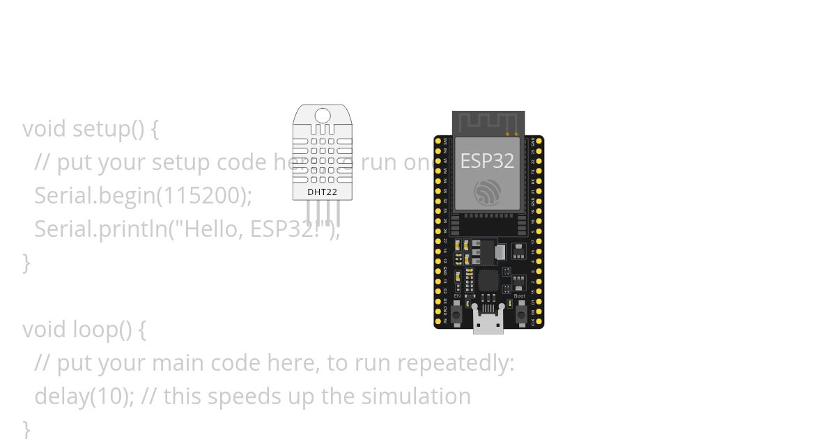 esp32 dht sensor_ blink app simulation