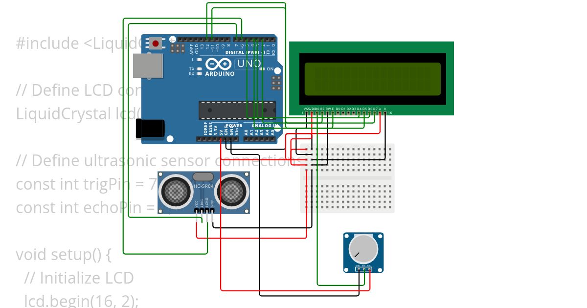 lcd & ultrasonic Copy simulation