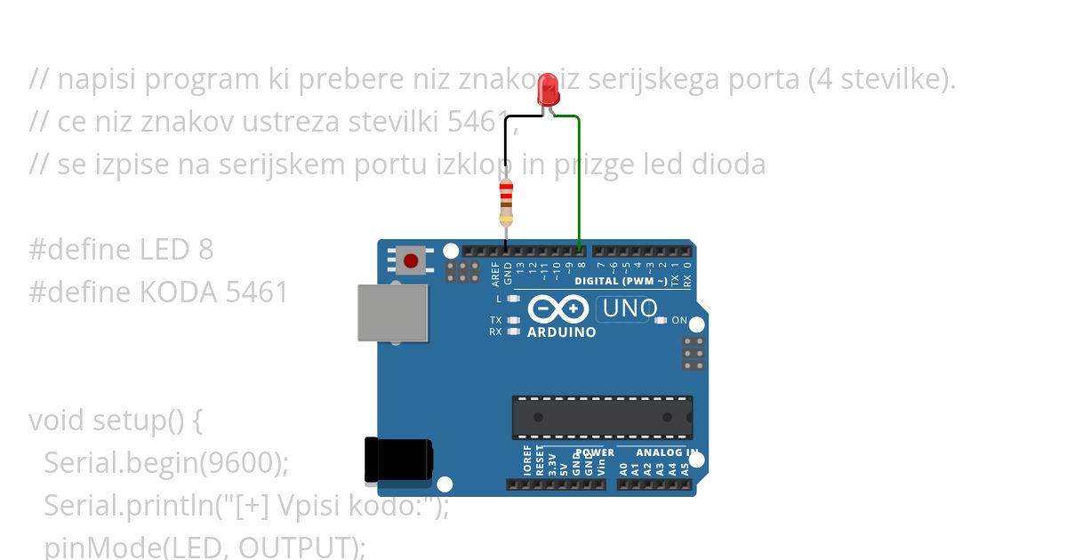 Serial Pin Code simulation